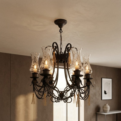 Château Plafond Lumière Luxe Lustre Lustre Plafonnier Lampe en Verre Lampadaire