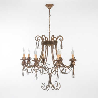 Lustre de plafond Lustre Lustre Plafonnier Lampes Or Métal Art