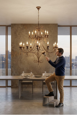 Lustre de luxe lustre luminaire plafond xxl Lustre Plafonnier Lampes Or