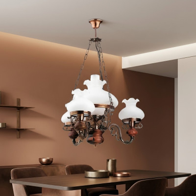 Plafonnier Lustre Lustre Lustre Lampe de plafond Lampe Verre Marron Baroque