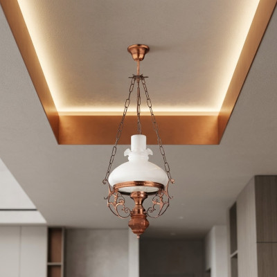 Lustre plafond lustre lustre lustre plafond en verre marron baroque