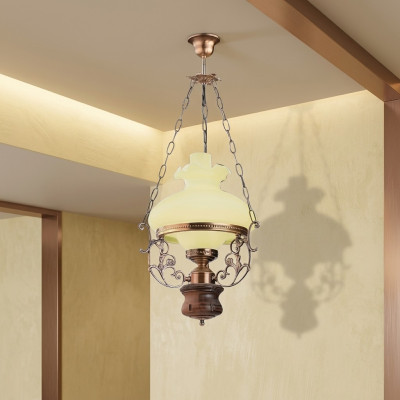 Plafonnier Lampe Plafonnier Lustre Lustre Lustre en verre Beige Baroque