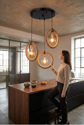 Lustre Lustre Lampe de plafond Lampe Verre Marron Moderne