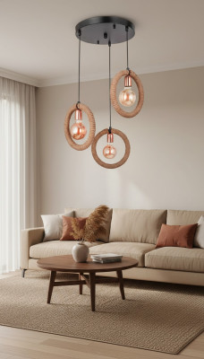 Lustre Lustre Lampe de plafond Lampe Verre Marron Moderne