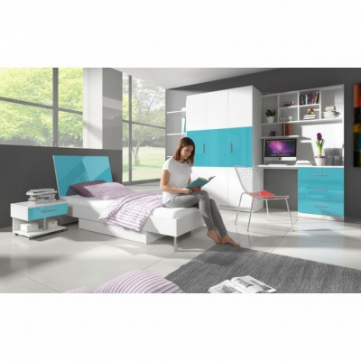Chambre d'enfants design Chambre de jeunes Chambre Table Lit Commode Armoire 5 pièces