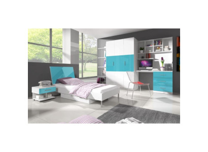 Chambre d'enfants design Chambre de jeunes Chambre Table Lit Commode Armoire 5 pièces