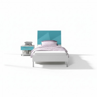 Lit + Table de chevet - Mobilier de chambre pour enfants Lits Bleus 2 pièces. Ensemble neuf