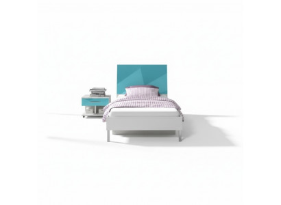 Lit + Table de chevet - Mobilier de chambre pour enfants Lits Bleus 2 pièces. Ensemble neuf