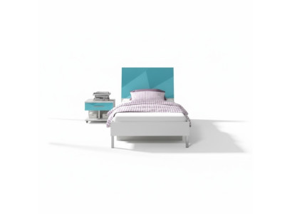Lit + Table de chevet - Mobilier de chambre pour enfants Lits Bleus 2 pièces. Ensemble neuf