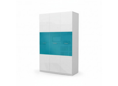 Armoire Chambre Armoires Polyvalentes Bois 3 portes Bleu Nouveau