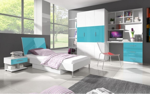 Armoires Armoire Armoire en bois Design de garde-robe Armoires à vêtements en bleu Chambre d'enfants