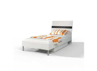 Lits en bois Design Lit simple en haute brillance Lit simple Chambre d'enfant Lit garçon noir
