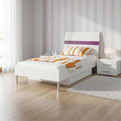 Lits Bois Violet Design Lit Simple Haute Brillance Lit Simple Chambre d'Enfants Filles