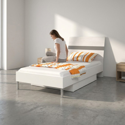 Lits Lit pour enfants Chambre d'enfant Lit Lit pour enfants Meubles Bois Gris Brillant neuf