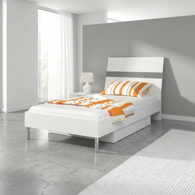 Lits Lit pour enfants Chambre d'enfant Lit Lit pour enfants Meubles Bois Gris Brillant neuf