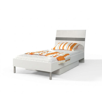 Lits Lit pour enfants Chambre d'enfant Lit Lit pour enfants Meubles Bois Gris Brillant neuf