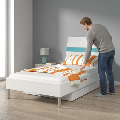 Lits Lit d'enfant Chambre d'enfant Lit Lit d'enfant Meubles Bois Turquoise Brillant neuf