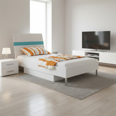 Lits Lit d'enfant Chambre d'enfant Lit Lit d'enfant Meubles Bois Turquoise Brillant neuf