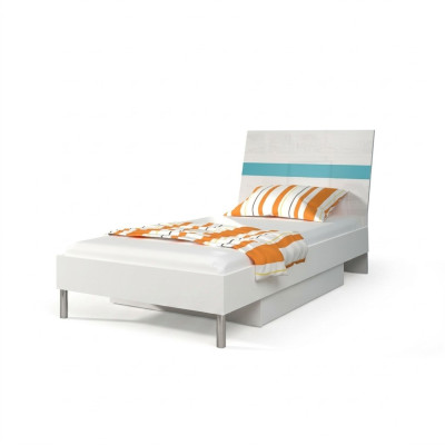 Lits Lit d'enfant Chambre d'enfant Lit Lit d'enfant Meubles Bois Turquoise Brillant neuf