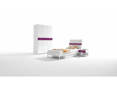Étagère Armoire Bibliothèque pour Chambre d'enfants Chambre de Jeunes Blanc Violet Brillant