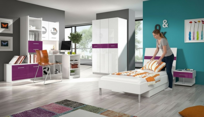 Bureau d'angle Bureau moderne en bois Jeunesse Chambre d'enfants Blanc Conception de meubles