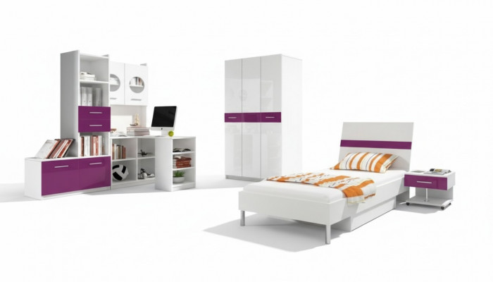 Bureau d'angle Bureau moderne en bois Jeunesse Chambre d'enfants Blanc Conception de meubles