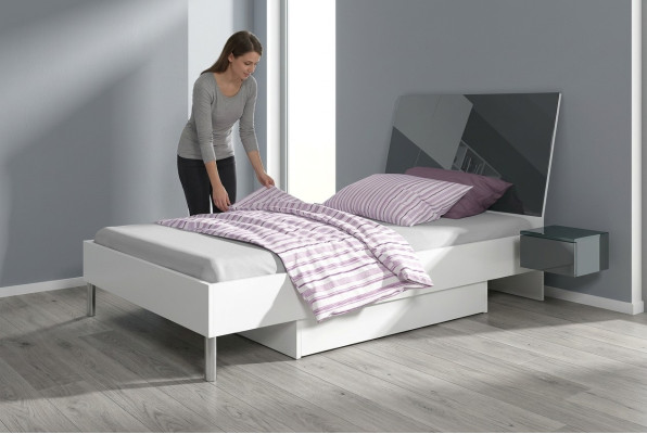 Chambre d'enfants Lit Chambre Lits Lit simple Chambre de jeunes Gris Bois