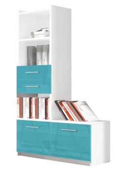 Armoire pour bibliothèque de chambre de jeunes Shelf Étagère Meuble Bibliothèque Turkis Shelf Étagère 1 pièce