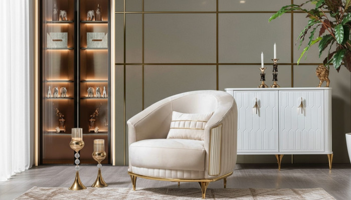 Fauteuil Canapé Moderne Canapé Relax Tissu Salon Textile Siège de Luxe en Polyester