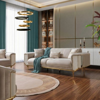 Canapé 3 places de luxe moderne en tissu de 234 cm