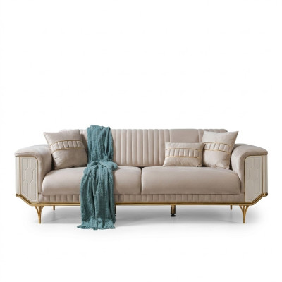 Canapé 3 places de luxe moderne en tissu de 234 cm