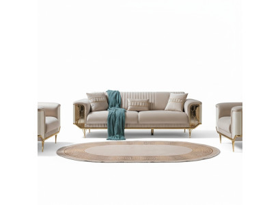 Rembourrage Designer Meubles Trois Places Trois Canapés de Luxe en Textile