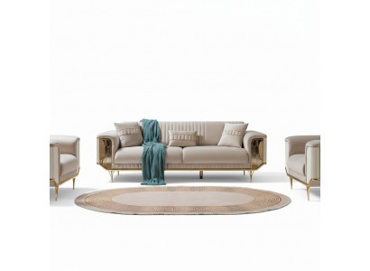 Rembourrage Designer Meubles Trois Places Trois Canapés de Luxe en Textile