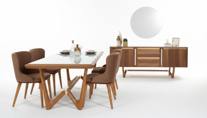 Ensemble de salle à manger Table Tables 6 pièces Suite nouvelle Table à manger 4x Chaises Chaise Ensemble de salle à manger