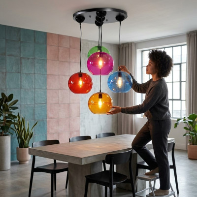 Luminaire design Lustre Lustres Plafonniers Moderne Argent Applique Murale Lustre Coloré