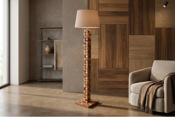 Lampe de sol Lampadaire Pied de lampe Lampadaire Lampes Lampe Marron Mobilier Luminaire neuf