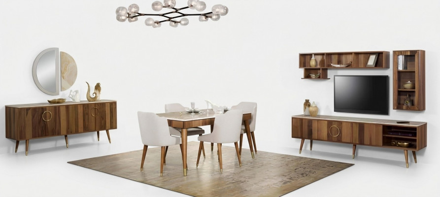 Suite Set Table Moderne 6x Chaises Chaise Complète et Set à manger 7 pièces. Salle à manger