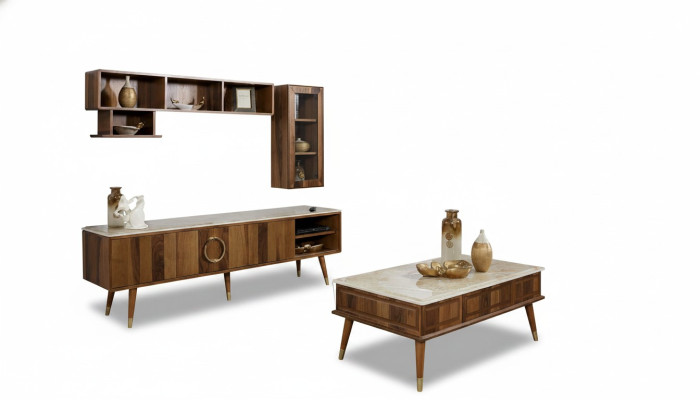 Unité murale design Armoire murale Étagère Buffet Meuble TV Meuble TV Basse télévision Meuble TV