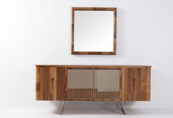 Buffets Armoire en bois Meubles Commodes Marron nouveau Buffet avec miroir Buffet