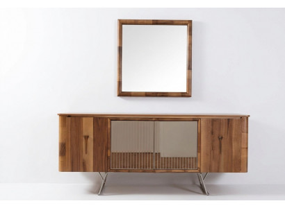 Buffets Armoire en bois Meubles Commodes Marron nouveau Buffet avec miroir Buffet