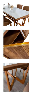 Ensemble de luxe Salle à manger Table de salle à manger Chaise Table Tables Chaises Bois Design 5 pièces nouveau
