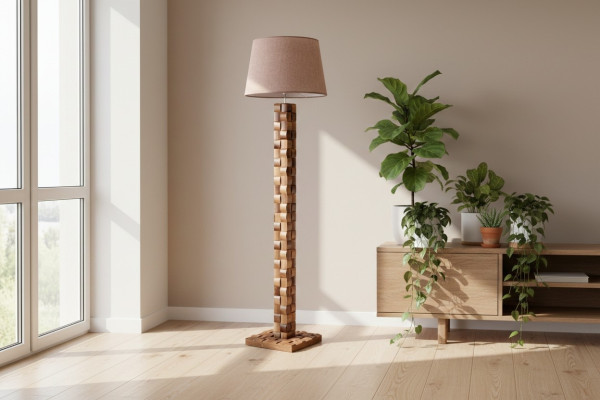 Lampe de sol Lampe sur pied Lumières debout Lampes Marron Lampe moderne Mobilier neuf