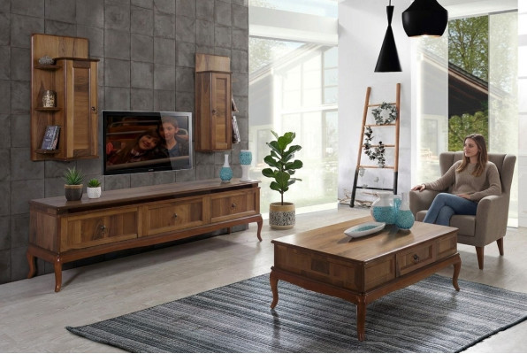 Salon Tables en bois Table d'appoint Style italien Table Basse Table basse Table d'appoint en bois