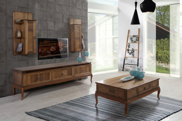 Salon Tables en bois Table d'appoint Style italien Table Basse Table basse Table d'appoint en bois