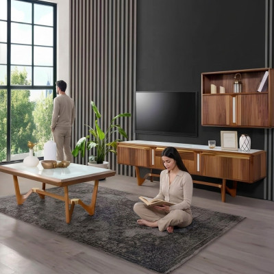 Sideboard tv Lowboard Meuble TV Armoire Table Salon Bois Moderne Unité murale Mobilier