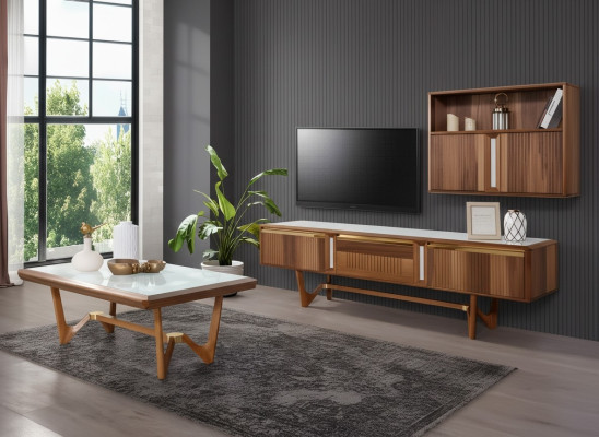 Sideboard tv Lowboard Meuble TV Armoire Table Salon Bois Moderne Unité murale Mobilier