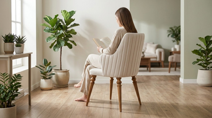 Chaise Chaises Design de luxe Fauteuil Bois Rembourrage nouveau Moderne Salle à manger Mobilier Bois