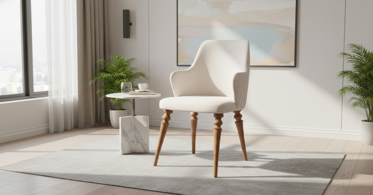 Chaise Chaises Design de luxe Fauteuil Bois Rembourrage nouveau Moderne Salle à manger Mobilier Bois