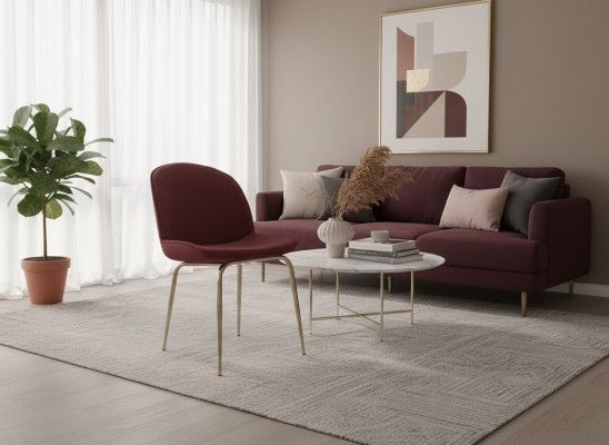 Chaise du salon Salle à manger Rouge Or Métal Mobilier de salle à manger Chaises Chaise de salon nouvelle