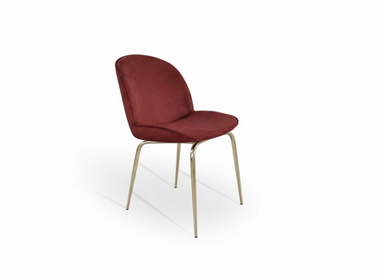 Chaise du salon Salle à manger Rouge Or Métal Mobilier de salle à manger Chaises Chaise de salon nouvelle